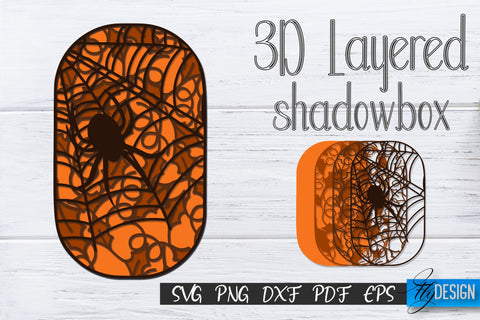 Halloween SVG Bundle. 3D Layered Halloween. Shadowbox. Skull SVG Fly Design 
