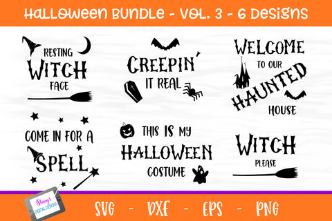 Halloween SVG Bundle - 6 Halloween SVG Designs SVG Stacy's Digital Designs 