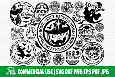 Halloween SVG Bundle, Farmhouse Round Sign Designs SVG TonisArtStudio 