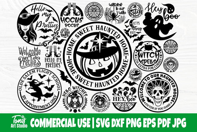 Halloween SVG Bundle, Farmhouse Round Sign Designs SVG TonisArtStudio 