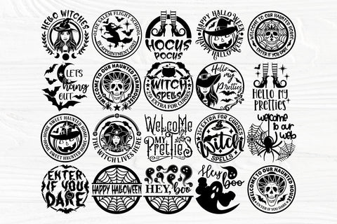 Halloween SVG Bundle, Farmhouse Round Sign Designs SVG TonisArtStudio 