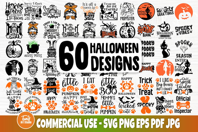 Halloween SVG Bundle - Halloween Cut Files - Funny Witch Quotes - Dog Halloween - Spooky Svg - Pumpkin Svg - Fall Svg SVG TonisArtStudio 