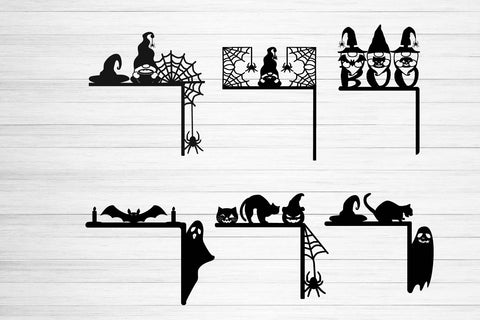 Halloween SVG Bundle. Halloween Door Corners Laser Cut. SVG Samaha Design 