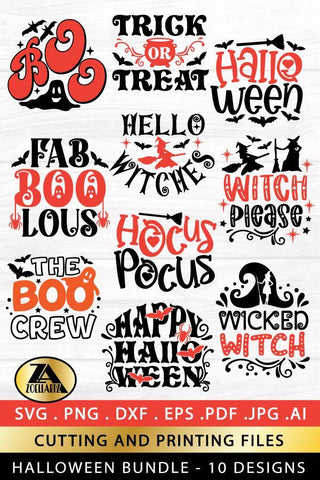 Halloween SVG Bundle Happy Spooky Halloween SVG PNG EPS DXF SVG zoellartz 