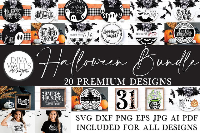 Halloween SVG Bundle of 20 Premium Designs | Sign Making SVG SVG Diva Watts Designs 