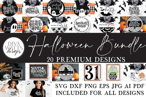 Halloween SVG Bundle of 20 Premium Designs | Sign Making SVG SVG Diva Watts Designs 
