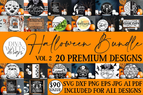 Halloween SVG Bundle of 20 Premium Designs | Volume 2 SVG Diva Watts Designs 