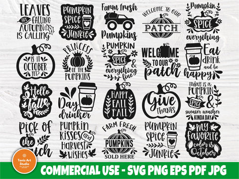 Halloween SVG Bundle, Pumpkin Sign, Fall Shirt Svg SVG TonisArtStudio 