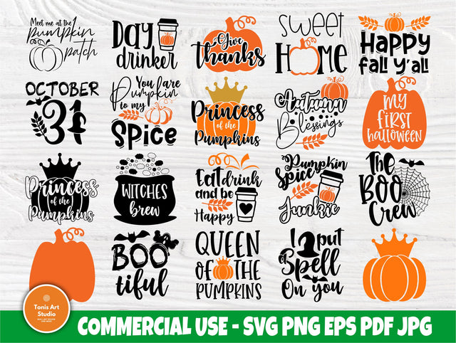 Halloween SVG Bundle, Pumpkin Signs, Fall Shirt SVG TonisArtStudio 