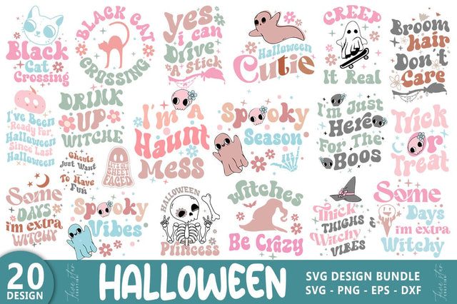 Halloween SVG Bundle, Retro Halloween Design SVG FiveStarCrafting 