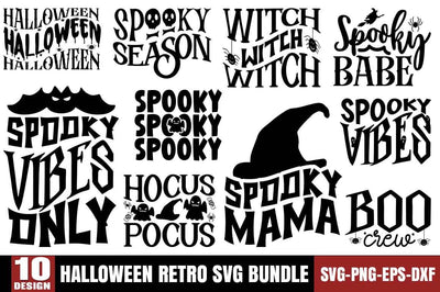Halloween svg bundle, Retro Halloween quotes svg bundle, Halloween sign bundle SVG etcify 