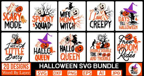 Halloween SVG Bundle SVG Cut File SVGs,Quotes and Sayings,Food & Drink,On Sale, Print & Cut SVG DesignPlante 503 