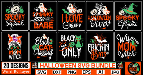 Halloween SVG Bundle SVG Cut File SVGs,Quotes and Sayings,Food & Drink,On Sale, Print & Cut SVG DesignPlante 503 