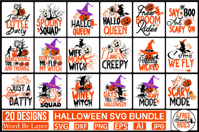 Halloween SVG Bundle SVG Cut File SVGs,Quotes and Sayings,Food & Drink,On Sale, Print & Cut SVG DesignPlante 503 