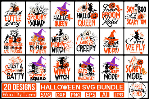 Halloween SVG Bundle SVG Cut File SVGs,Quotes and Sayings,Food & Drink,On Sale, Print & Cut SVG DesignPlante 503 