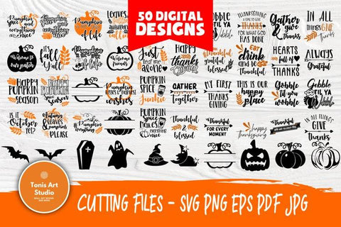 Halloween SVG Bundle, Thanksgiving Svg, Pumpkins SVG TonisArtStudio 