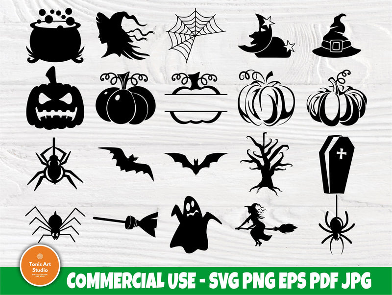 Halloween SVG Bundle, Witch Svg, Pumpkin Monogram - So Fontsy