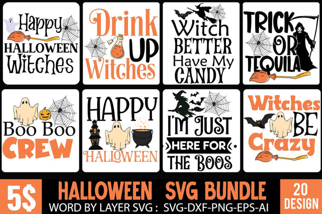Halloween SVG Bundle,Halloween SVG Bundle Quotes,20 Halloween SVG Cut File, Halloween SVG Cut File, Halloween Clipart, Trick or Treat SVG Bundle, Halloween PNG Bundle SVG BlackCatsMedia 