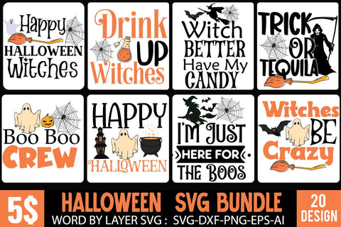 Halloween SVG Bundle,Halloween SVG Bundle Quotes,20 Halloween SVG Cut File, Halloween SVG Cut File, Halloween Clipart, Trick or Treat SVG Bundle, Halloween PNG Bundle SVG BlackCatsMedia 