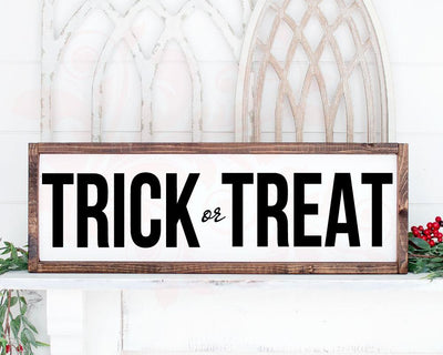 Halloween SVG cut file, Trick or Treat SVG Quote, Farmhouse sign SVG, Home decor, Digital Art, Graphic Designs, Vector Art, Front Door wood sign svg, Entryway Printable PNG, Cricut, Instant download, Digital Download, Cricut SVG Farmstone Studio Designs 