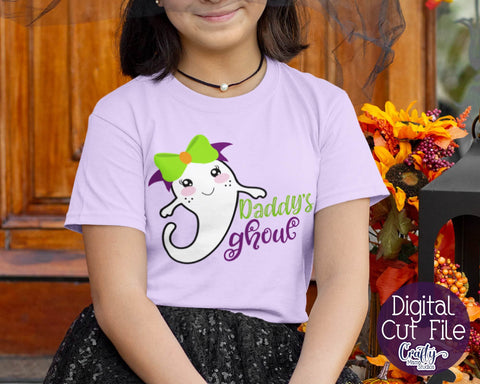 Halloween Svg - Daddy's Ghoul - Halloween SVG - Ghost SVG SVG Crafty Mama Studios 