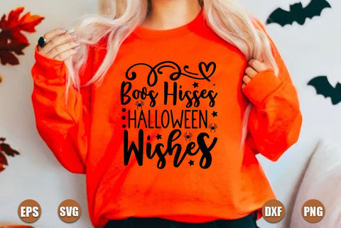 Halloween SVG Design, Boos Hisses Halloween Wishes SVG FiveStarCrafting 