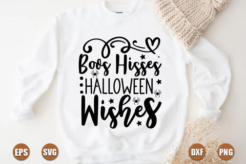 Halloween SVG Design, Boos Hisses Halloween Wishes SVG FiveStarCrafting 