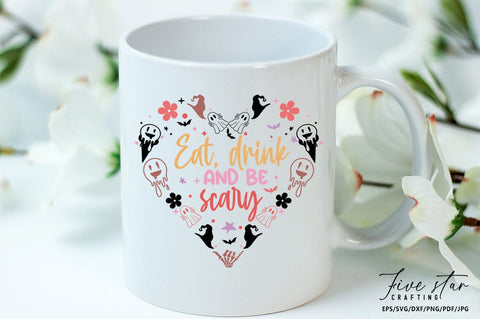 Halloween SVG Design, Eat drink and be scary SVG FiveStarCrafting 