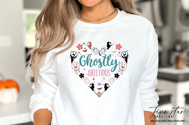 Halloween SVG Design, Ghostly greetings SVG FiveStarCrafting 