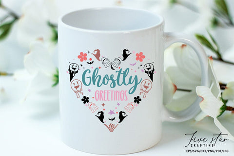 Halloween SVG Design, Ghostly greetings SVG FiveStarCrafting 