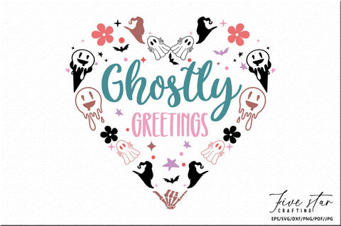 Halloween SVG Design, Ghostly greetings SVG FiveStarCrafting 