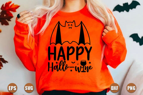 Halloween SVG Design, Happy Hallo-wine SVG FiveStarCrafting 