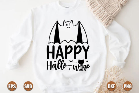 Halloween SVG Design, Happy Hallo-wine SVG FiveStarCrafting 