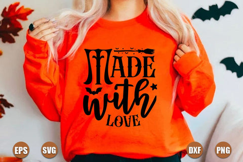 Halloween SVG Design, Made with Love SVG FiveStarCrafting 