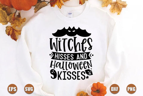 Halloween SVG Design, Witches Hisses And Halloween Kisses SVG FiveStarCrafting 