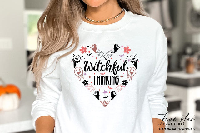 Halloween SVG Design, Witchful thinking SVG FiveStarCrafting 