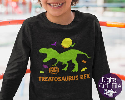 Halloween Svg - Dinosaur Svg - Treatosaurus Rex - T Rex Svg SVG Crafty Mama Studios 