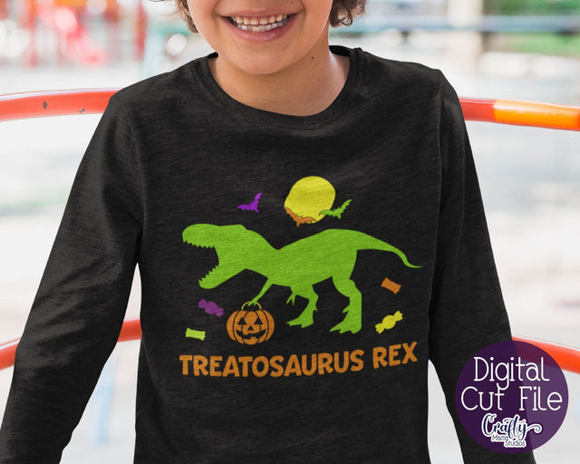 Halloween Svg - Dinosaur Svg - Treatosaurus Rex - T Rex Svg SVG Crafty Mama Studios 
