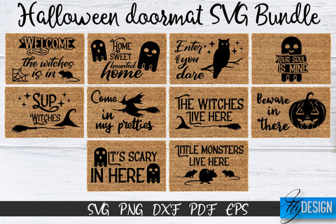 Halloween SVG. Doormat Bundle SVG. Welcome SVG. DIY Doormat SVG Fly Design 