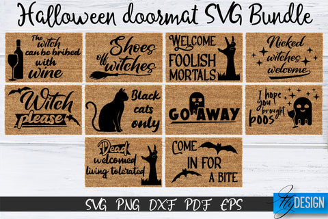 Halloween SVG. Doormat Bundle SVG. Welcome SVG. DIY Doormat SVG Fly Design 