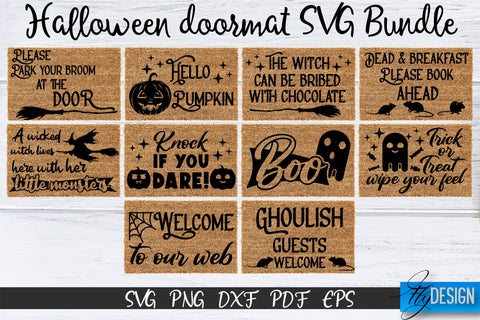 Halloween SVG. Doormat Bundle SVG. Welcome SVG. DIY Doormat SVG Fly Design 
