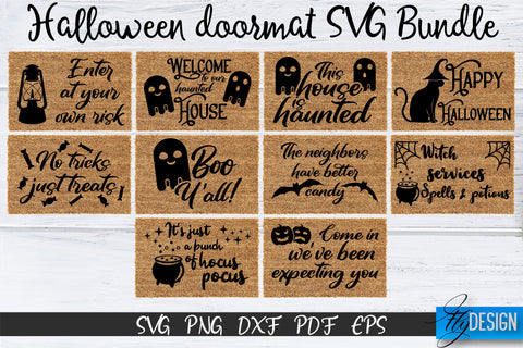 Halloween SVG. Doormat Bundle SVG. Welcome SVG. DIY Doormat SVG Fly Design 