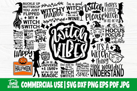 Halloween Svg, Eps, Png, Dxf, Witches Svg Bundle SVG TonisArtStudio 