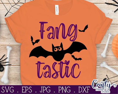 Halloween Svg - Fang Tastic Halloween SVG - Bat SVG SVG Crafty Mama Studios 