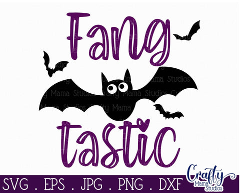 Halloween Svg - Fang Tastic Halloween SVG - Bat SVG SVG Crafty Mama Studios 