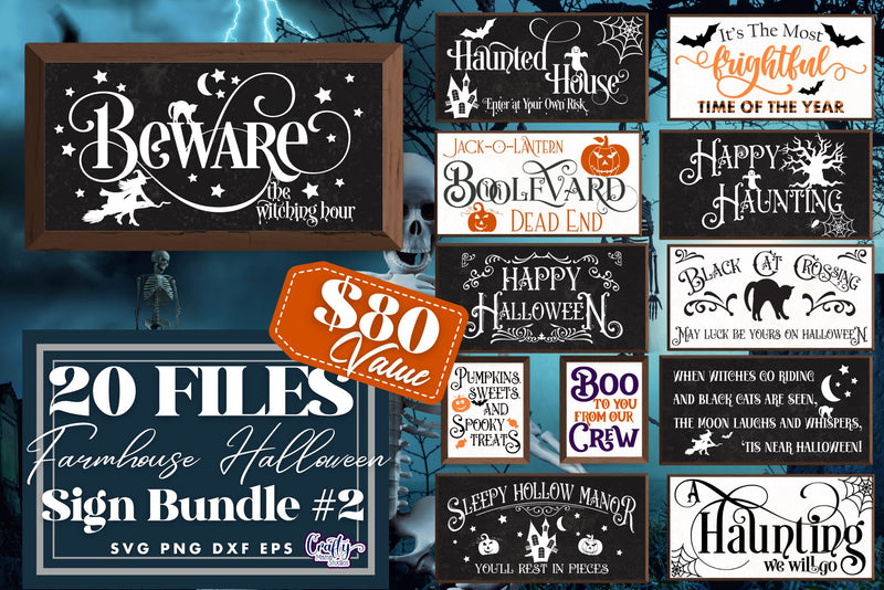 Halloween Svg, Farmhouse Sign, Farmhouse Halloween Bundle 2 SVG Crafty Mama Studios 