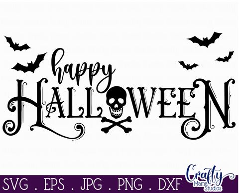 Halloween Svg, Farmhouse Sign, Happy Halloween Cut File SVG Crafty Mama Studios 
