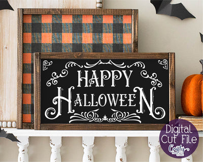 Halloween Svg, Farmhouse Sign, Happy Halloween Cut File SVG Crafty Mama Studios 