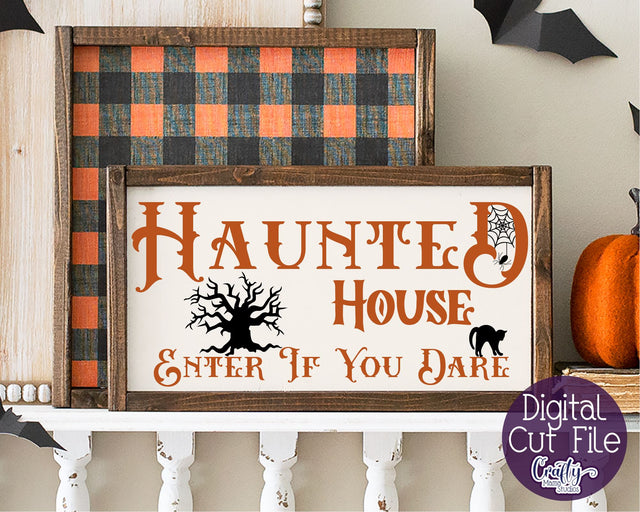 Halloween Svg, Farmhouse Sign, Haunted House Halloween File SVG Crafty Mama Studios 