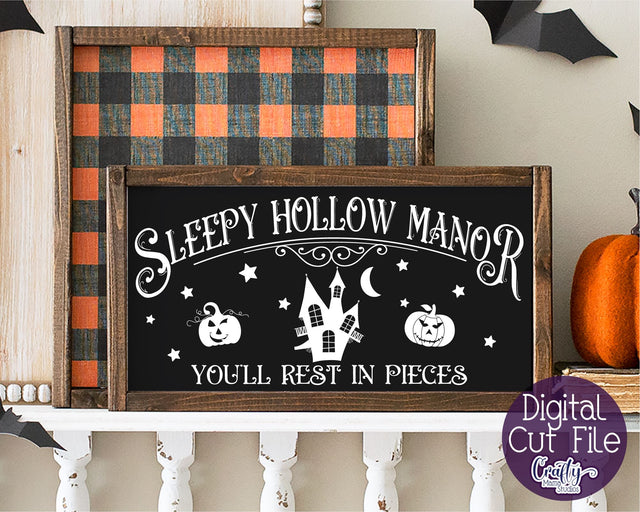 Halloween Svg, Farmhouse Sign, Sleepy Hollow Manor Cut File SVG Crafty Mama Studios 